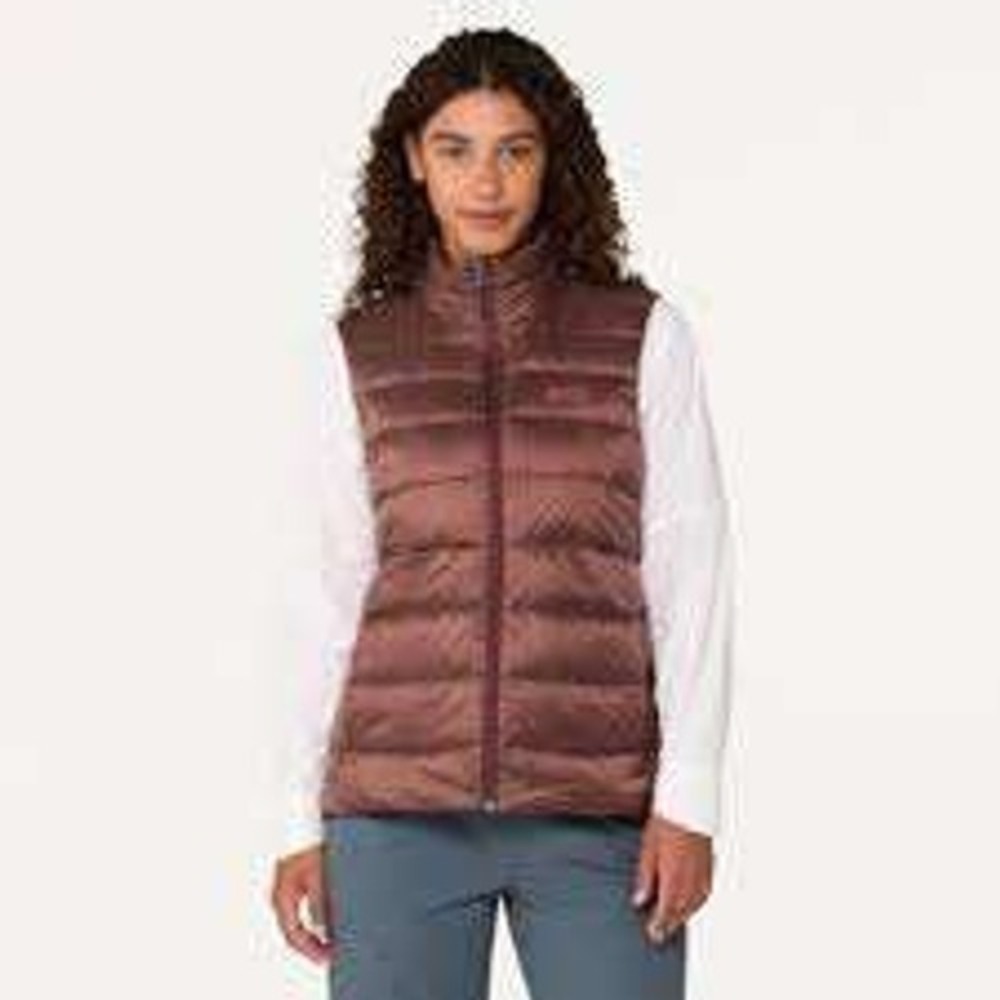 REI Co-op 650 Down vest women M brown puffer lightweight layering granola girl